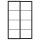 Black metal PAX wardrobe frame, rectangular, grid-patterned design.