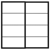 PAX Pair of sliding door frames w rail, black, 200x201 cm