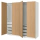 Option: PAX / STORKLINTA Wardrobe combination, white/oak effect, 200x66x201 cm