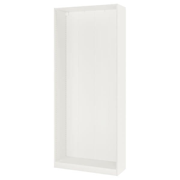 White ikea PAX wardrobe frame - tall, rectangular, minimalist design.
