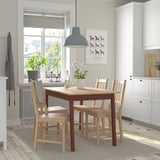 PINNTORP / PINNTORP Table and 4 chairs, light brown stained red stained/light brown stained, 125 cm