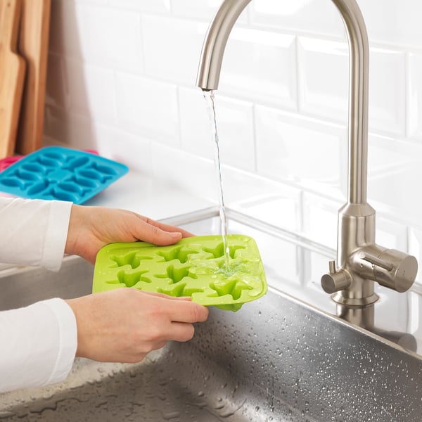 PLASTIS Ice cube tray, green/pink/turquoise IKEA