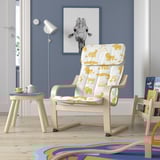 POÄNG Children's armchair, birch veneer/Skogbo animal pattern