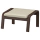 POÄNG Footstool, brown/Glose eggshell