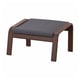 POÄNG Footstool, brown/Skiftebo dark grey