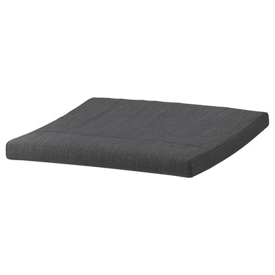 Dark grey POÄNG cushion, rectangular, fabric cover, soft foam filling.