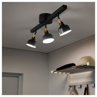 RANARP Ceiling track, 3-spots, black