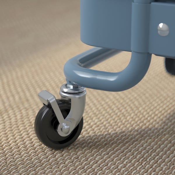 RÅSKOG / NORRÅVA Trolley with lid, grey-blue, 28x38x61 cm