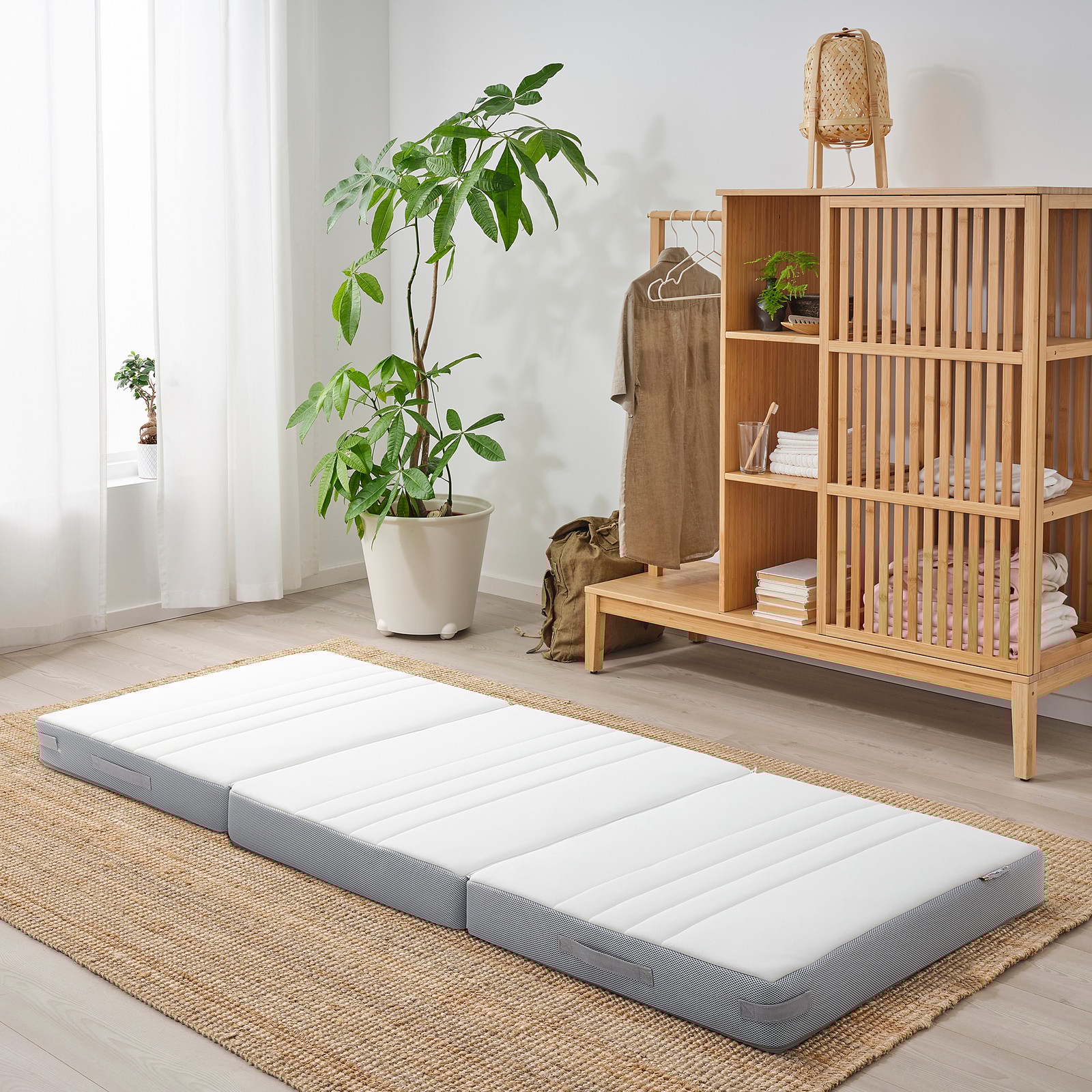 RAUDSAND Futon pocket sprung mattress, firm grey, 90x200 cm IKEA