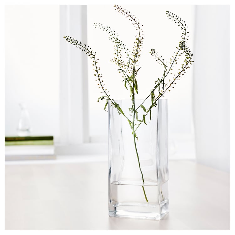 REKTANGEL vase, clear glass, 22 cm IKEA