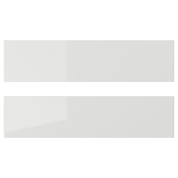 RINGHULT Drawer front, high-gloss light grey, 40x10 cm