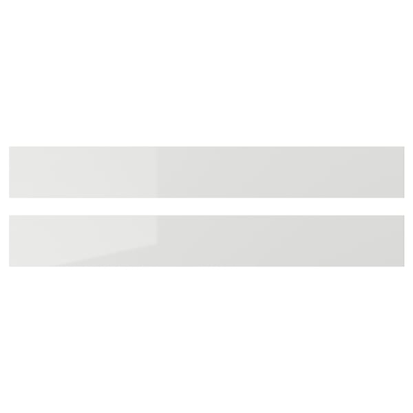 RINGHULT Drawer front, high-gloss light grey, 75x10 cm