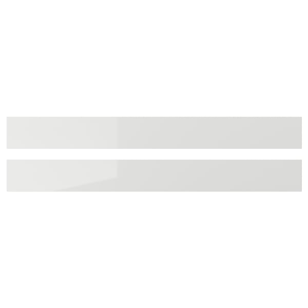 RINGHULT Drawer front, high-gloss light grey, 90x10 cm