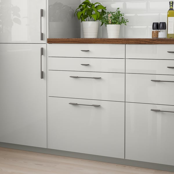 RINGHULT Drawer front, high-gloss light grey, 75x40 cm
