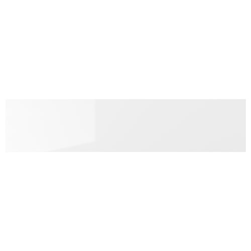RINGHULT white glossy kitchen drawer, sleek and modern design.