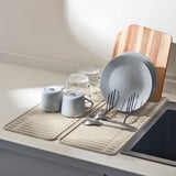 RINNIG Dish drying mat, beige, 51x42 cm