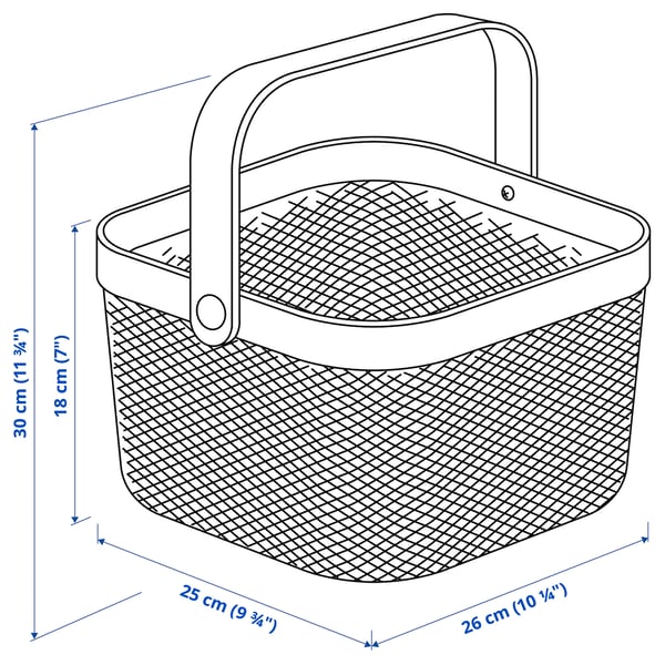 RISATORP Basket, grey-beige, 25x26x18 cm