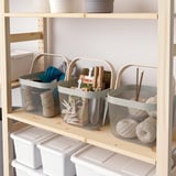 RISATORP Basket, grey-beige, 25x26x18 cm