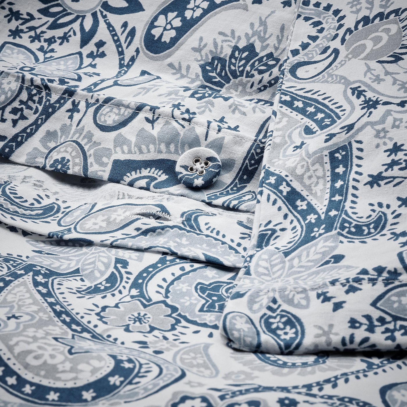 RODGERSIA duvet cover and pillowcase, blue/white, 150x200/50x60 cm