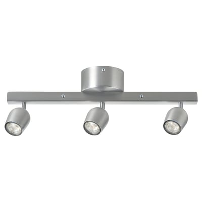 RÖKFRI Ceiling spotlight with 3 spots, aluminium-colour