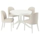 ROSENTORP / ROSENTORP Table and 4 chairs, white/Kilanda light beige white, 110/155 cm