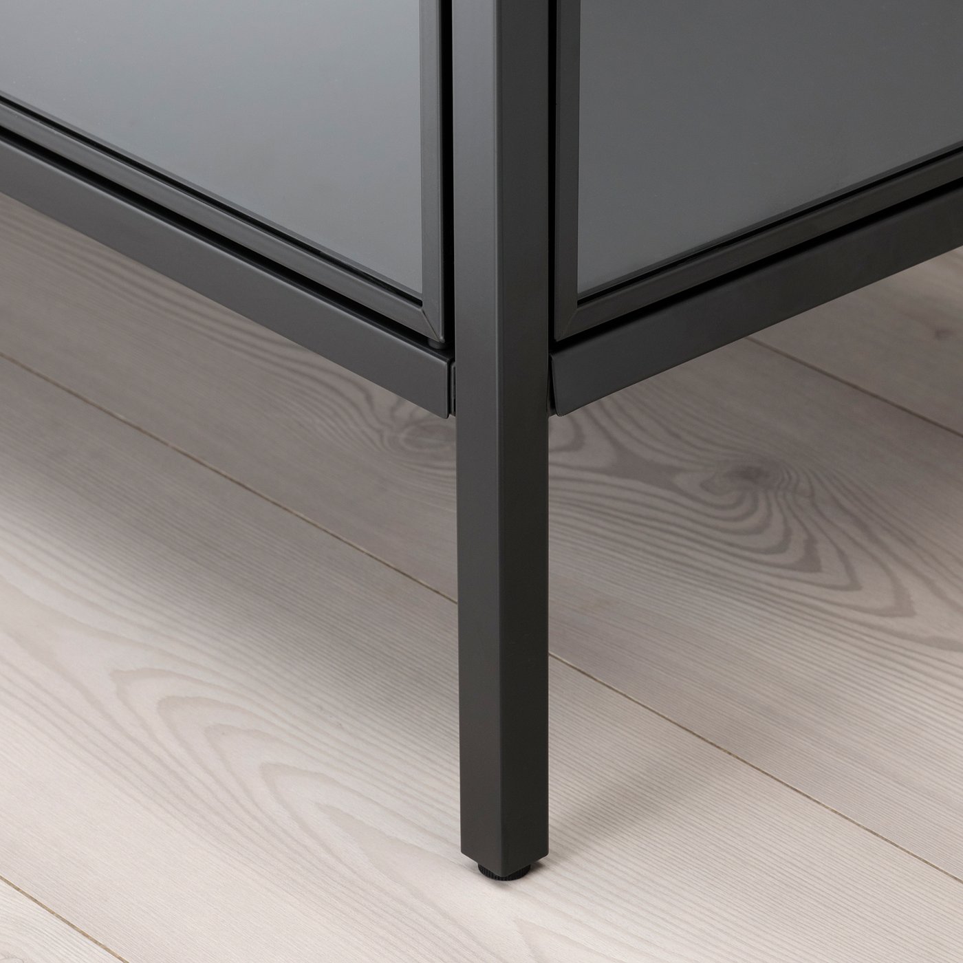 RUDSTA glass-door cabinet, anthracite, 80x37x120 cm - IKEA