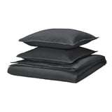 RUNDHAGTORN Duvet cover and 2 pillowcases, anthracite, 200x200/50x60 cm