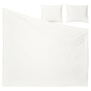 RUNDHAGTORN white bedding set: crisp, clean duvet & pillows, simple, elegant design.