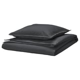 RUNDHAGTORN Duvet cover and pillowcase, anthracite, 150x200/50x60 cm