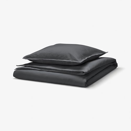 RUNDHAGTORN Duvet cover and pillowcase, anthracite, 150x200/50x60 cm