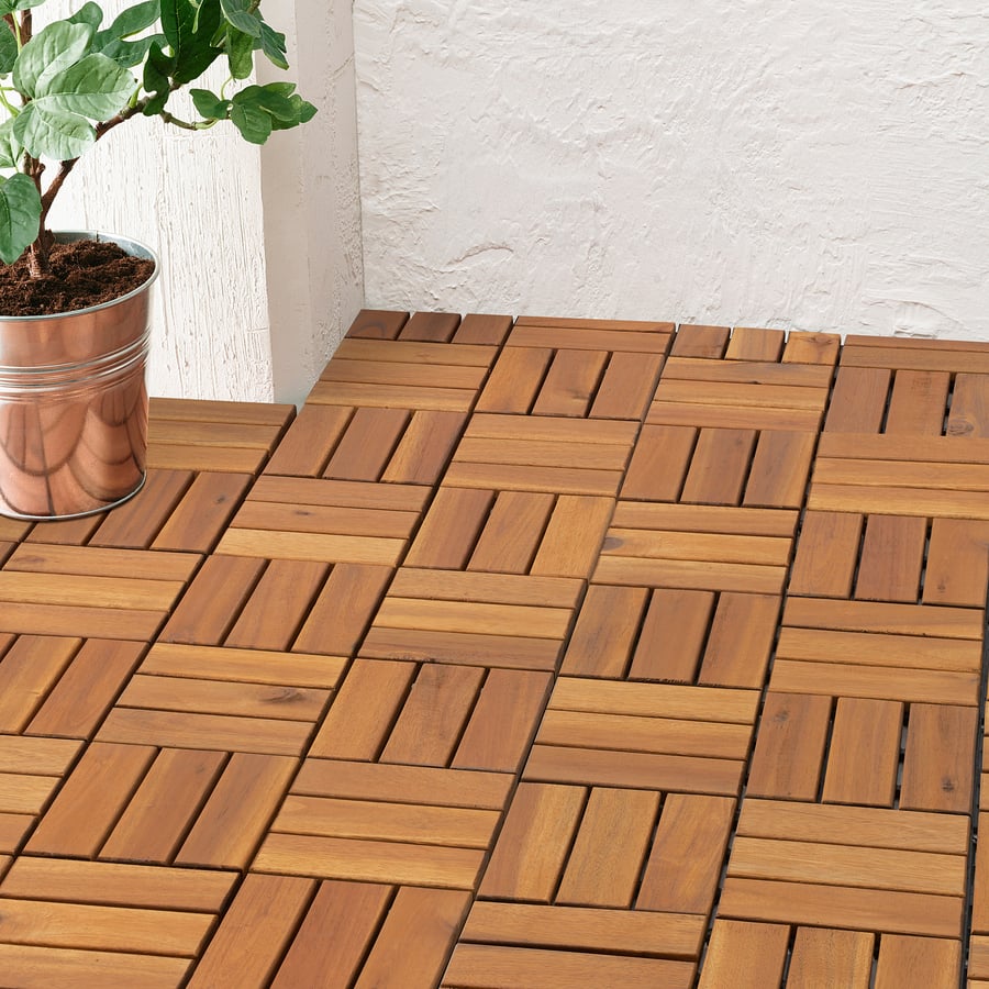 RUNNEN Floor decking, outdoor, light brown, 0.81 m² IKEA