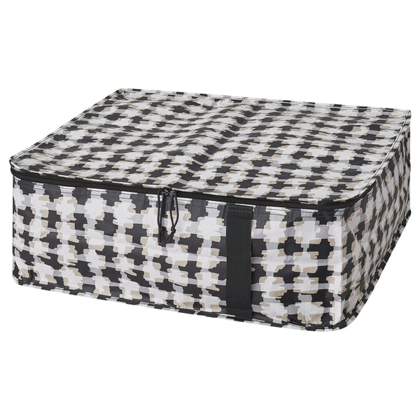 SÄCKKÄRRA Storage case, white/multicolour, 55x49x19 cm