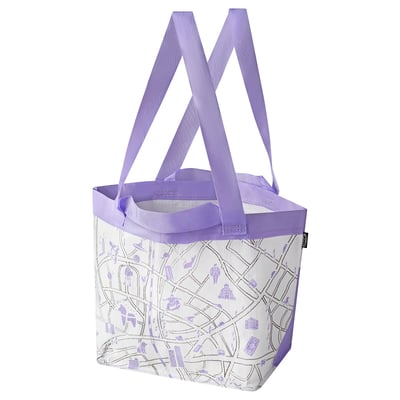 SÄDERSSLAG Bag, lilac patterned, 27x18x27 cm