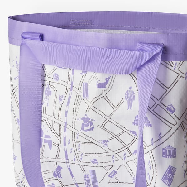 SÄDERSSLAG Bag, lilac patterned, 27x18x27 cm
