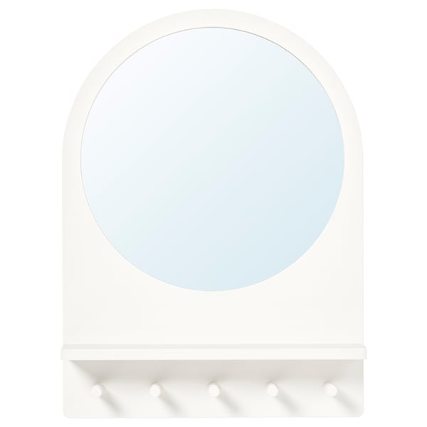 Saltrod Mirror With Shelf And Hooks White Ikea