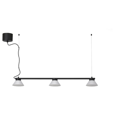 SAMBORD Pendant lamp with 3 lamps, black/white