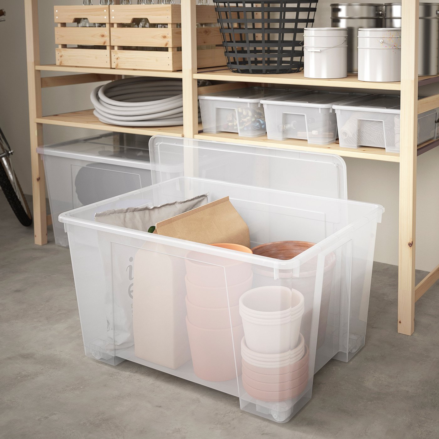SAMLA box, transparent, 78x56x43 cm/130 l - IKEA