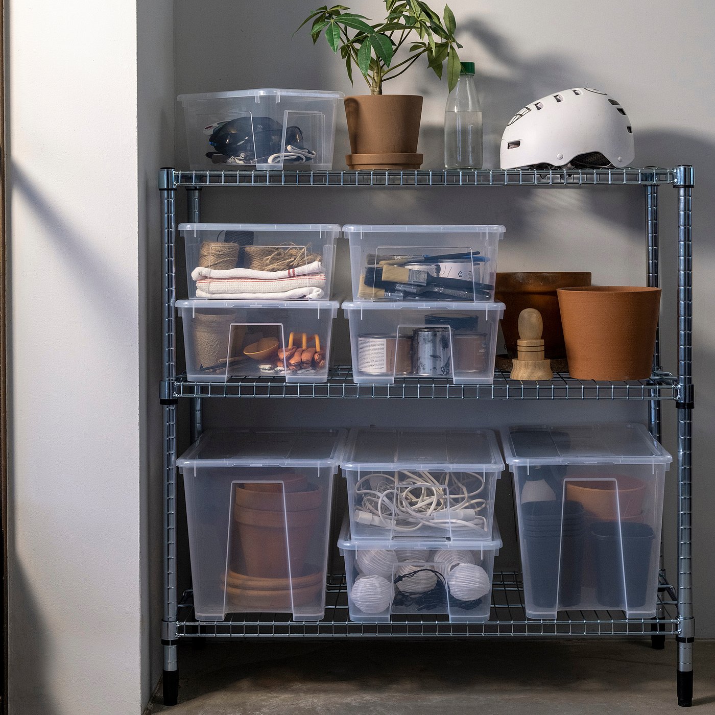 SAMLA box with lid, transparent, 39x28x14 cm/11 l - IKEA