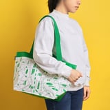 SÅSKÄPPA Bag, green patterned, 27x18x27 cm