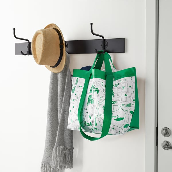 SÅSKÄPPA Bag, green patterned, 27x18x27 cm