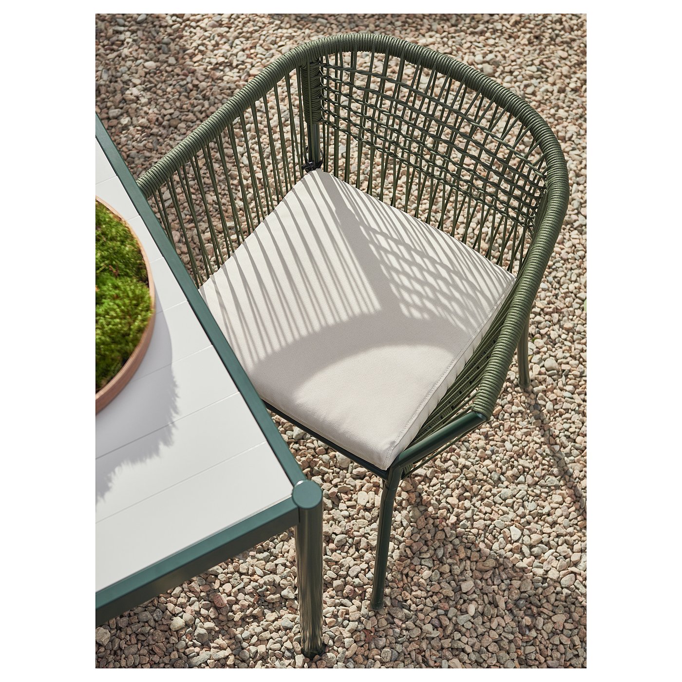 SEGERÖN chair with armrests, outdoor, dark green - IKEA