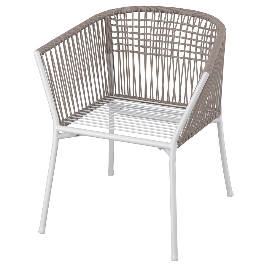 SEGERÖN chair with armrests, outdoor, white/beige IKEA