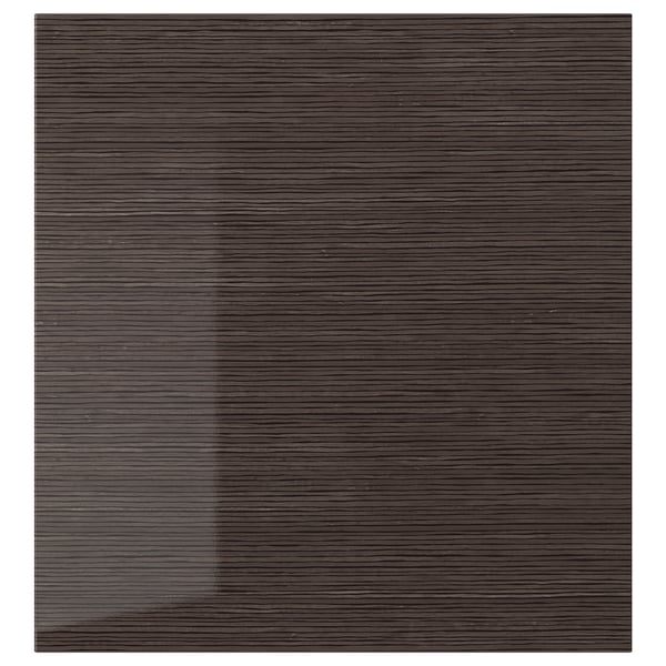 SELSVIKEN Door, patterned high gloss brown, 60x64 cm