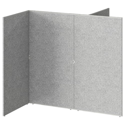 SIDORNA grey room divider panels, foldable, minimalist design for office spaces.