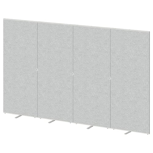 SIDORNA white room divider, 3 panels, easy assemble, light grey, rectangular.