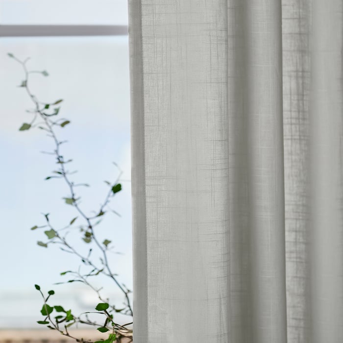 SILVERLÖNN sheer curtains, 1 pair, light grey, 145x250 cm - IKEA