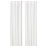 SILVERLÖNN Sheer curtains, 1 pair, white/with heading tape, 145x250 cm