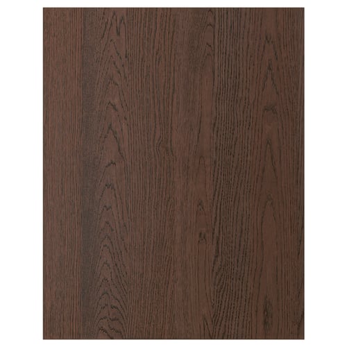 Dark wood-toned oak veneer panel with fine grain pattern.