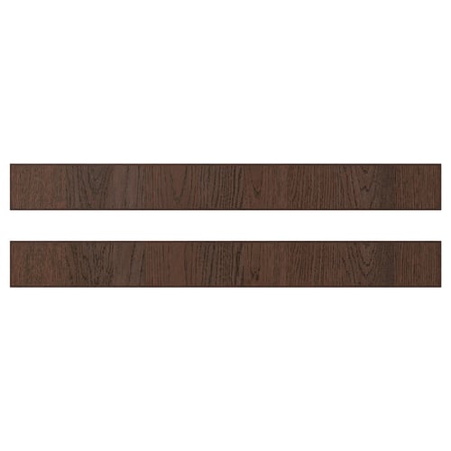 Dark wood panel pair. Rectangular, modern design. Solid oak edges.
