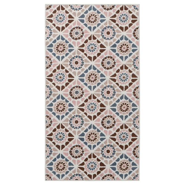 SJÖINGENJÖR Rug, low pile, beige/brown, 80x150 cm